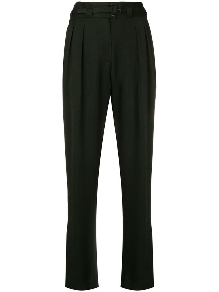 belted regular fit trousers