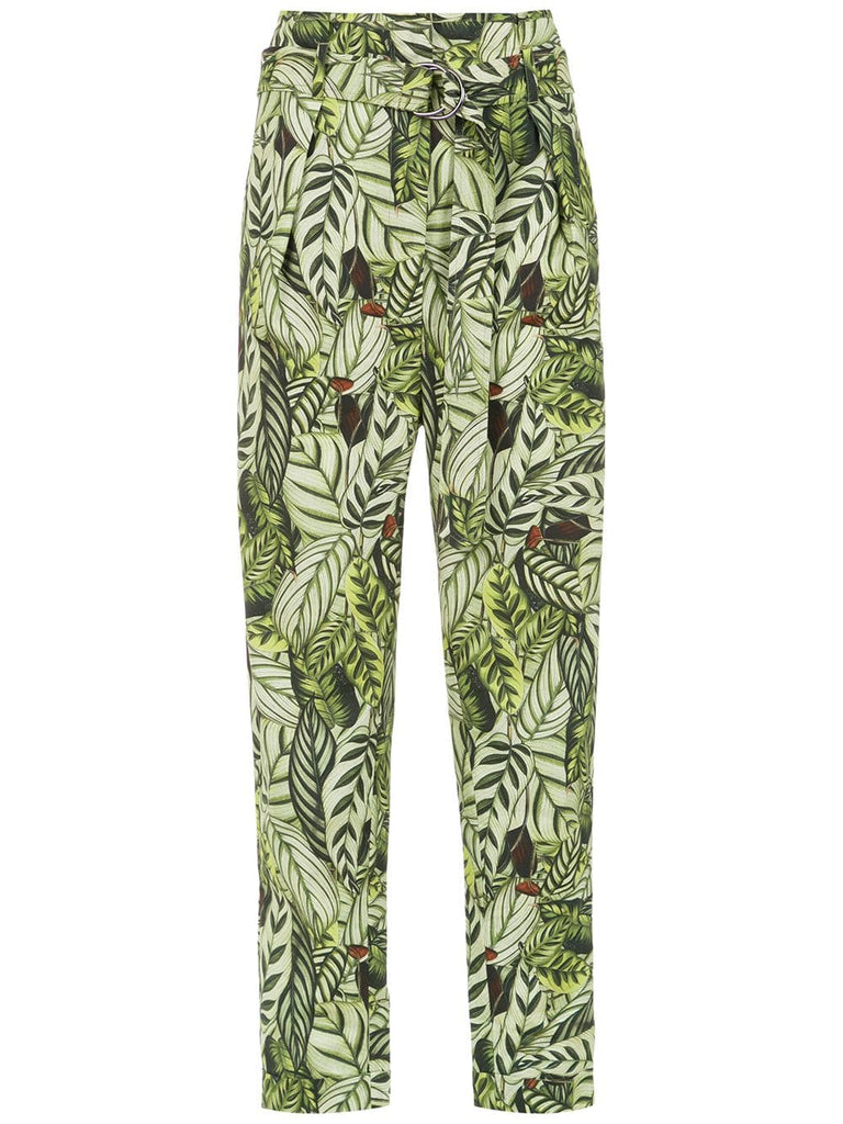 printed straight trousers