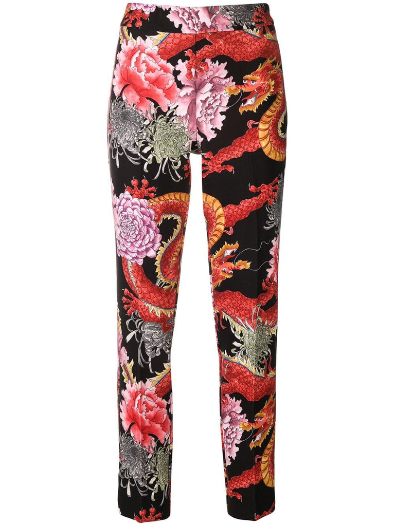 dragon print cropped trousers