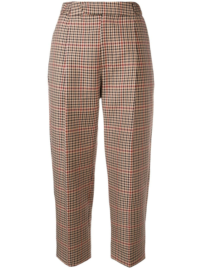 cropped checked trousers