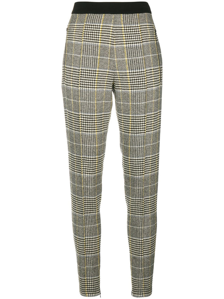 plaid fitted trousers