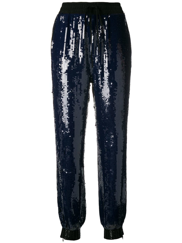 sequin embellished track pants