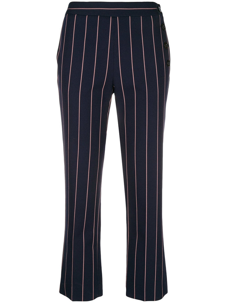 pinstripe cropped trousers