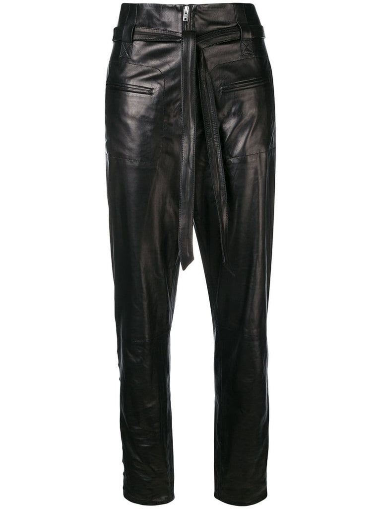 lambskin cropped trousers