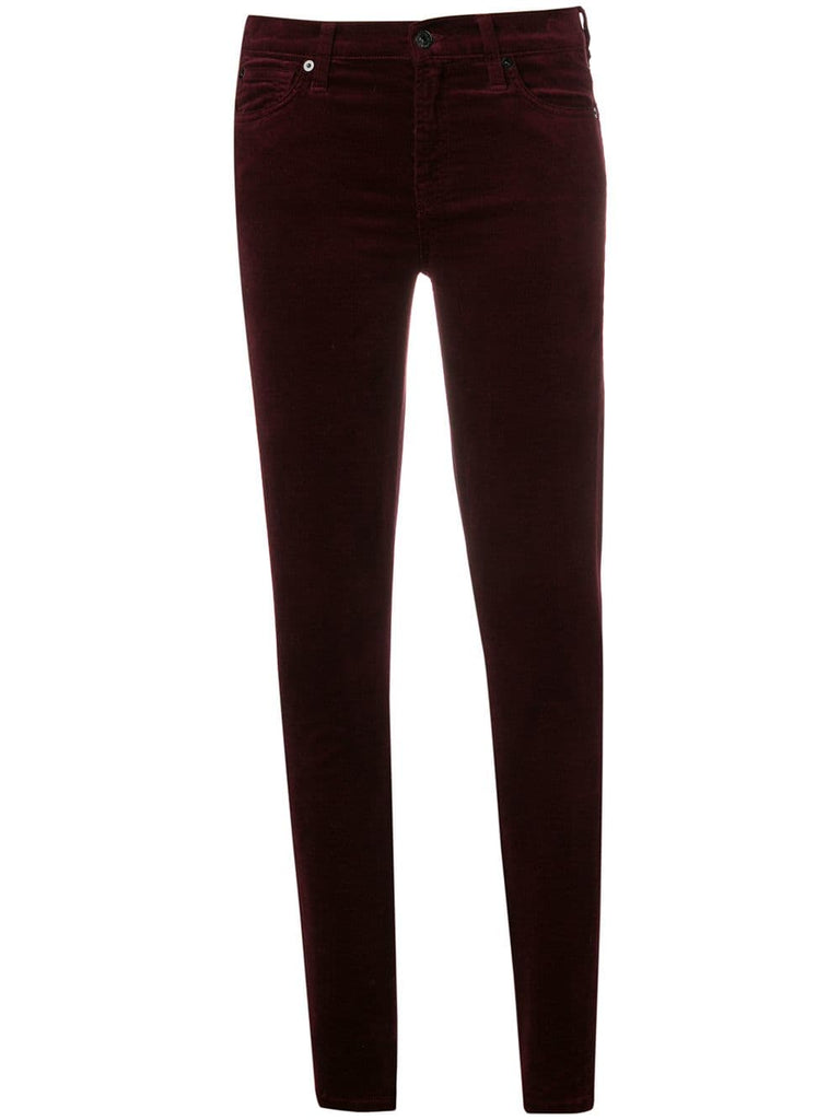 slim-fitted trousers