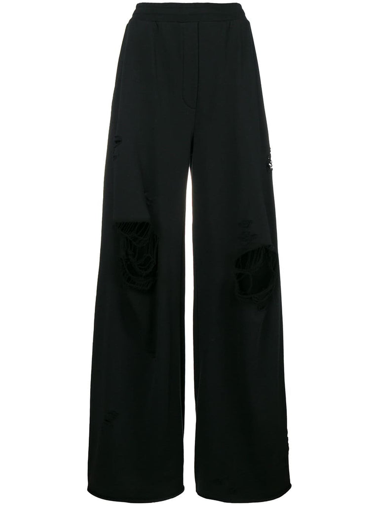 ripped palazzo trousers