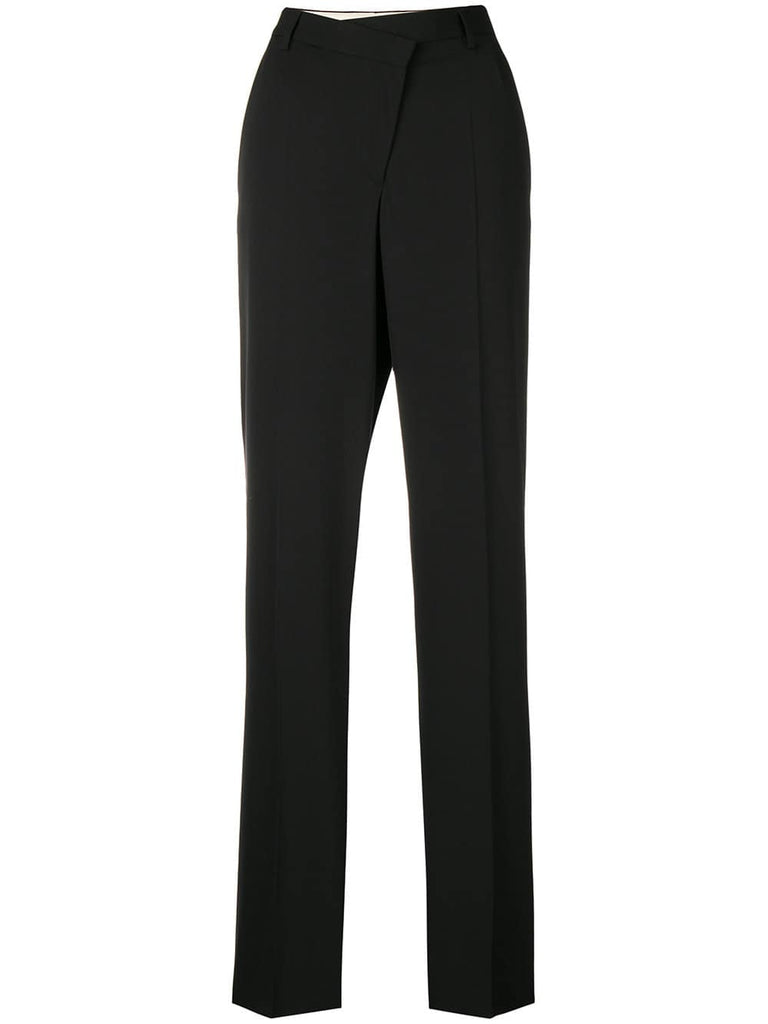 wrap front tailored trousers