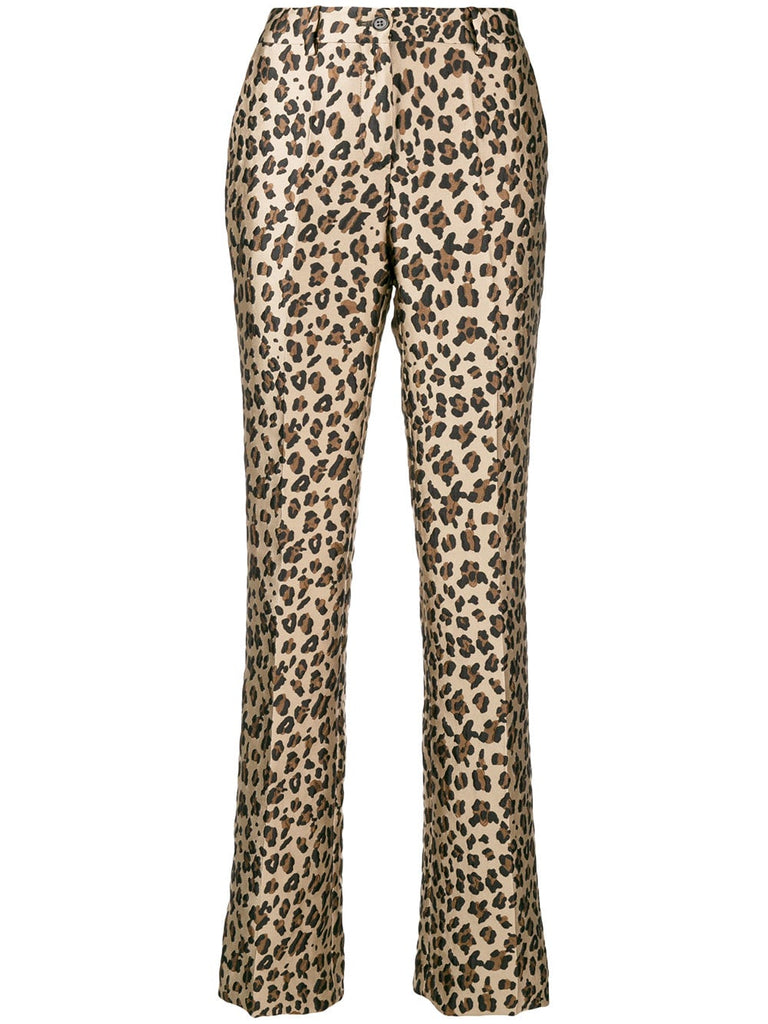 leopard tailored trousers