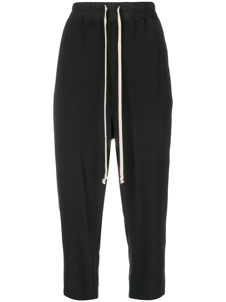 drop-crotch cropped trousers