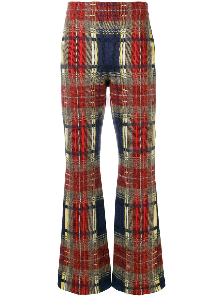 tartan pattern trousers