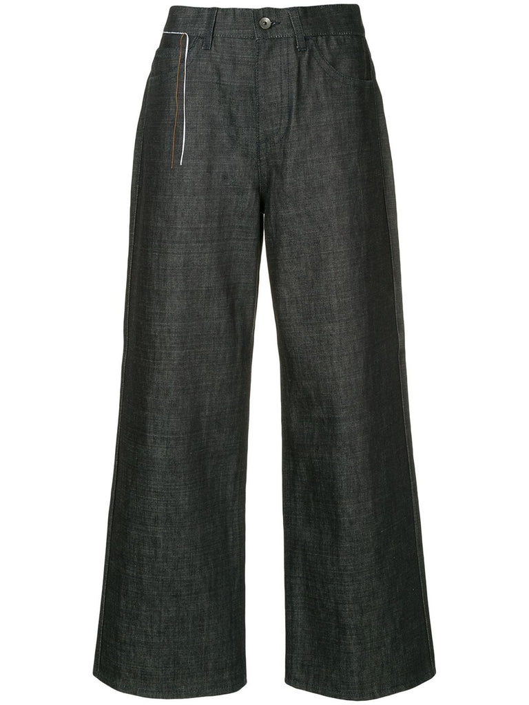 denim wide leg trousers