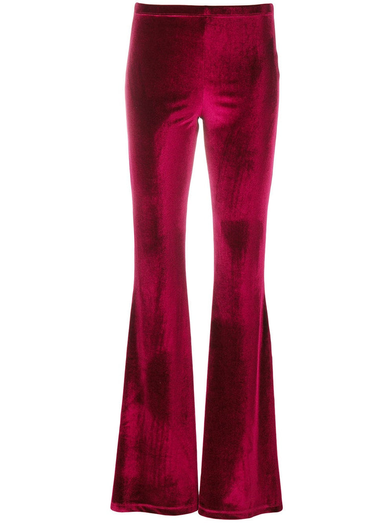 velour flared trousers