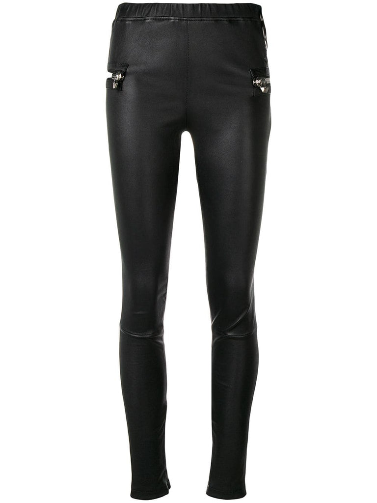 lambskin skinny trousers