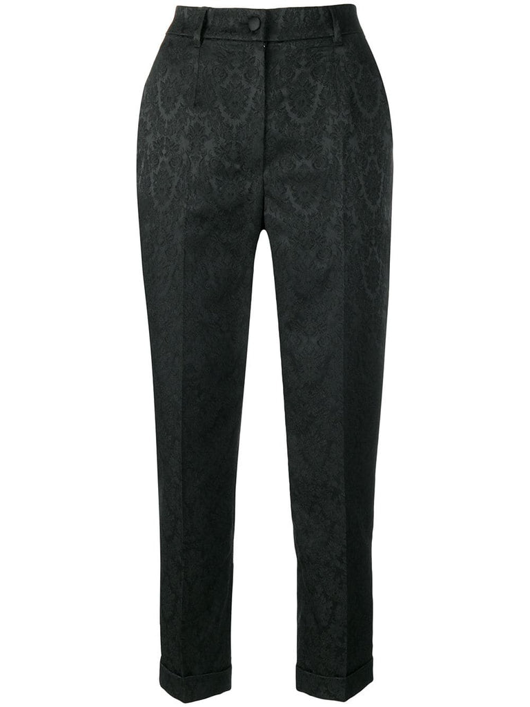 cropped jacquard trousers