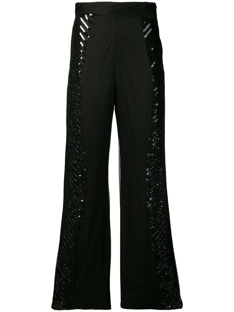 sequins embellished trousers