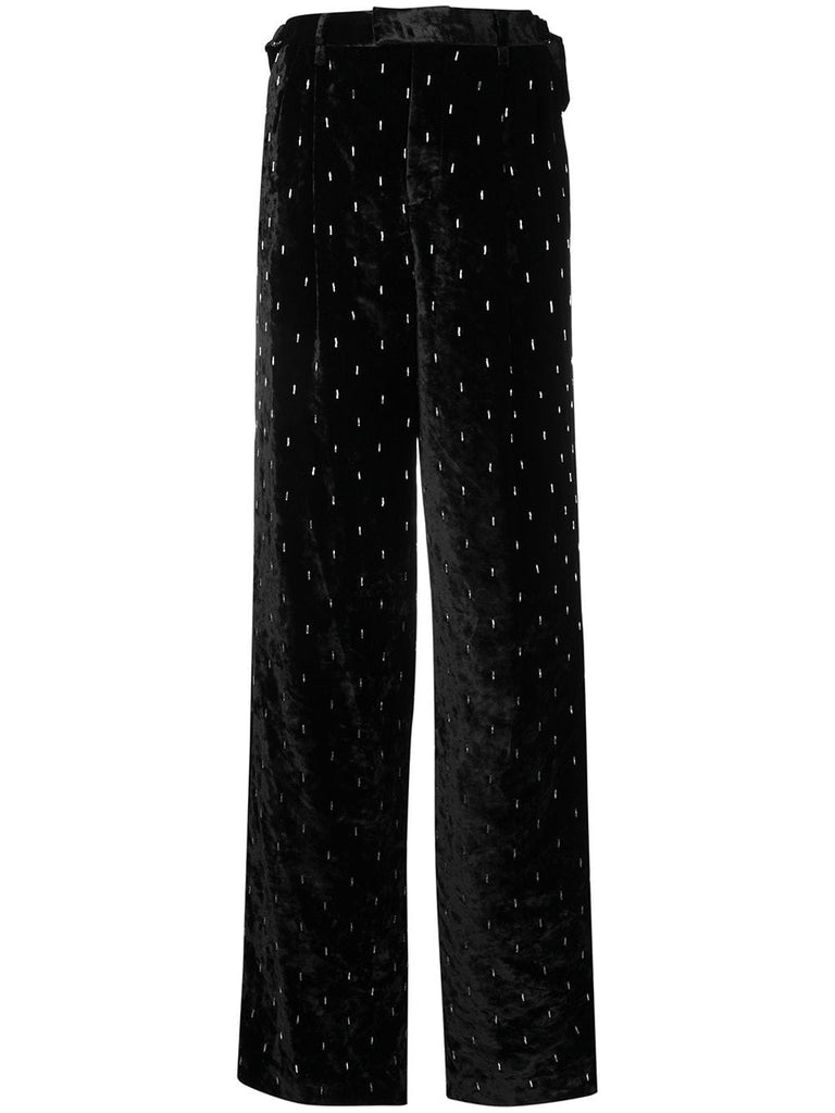 embellished wide-leg trousers