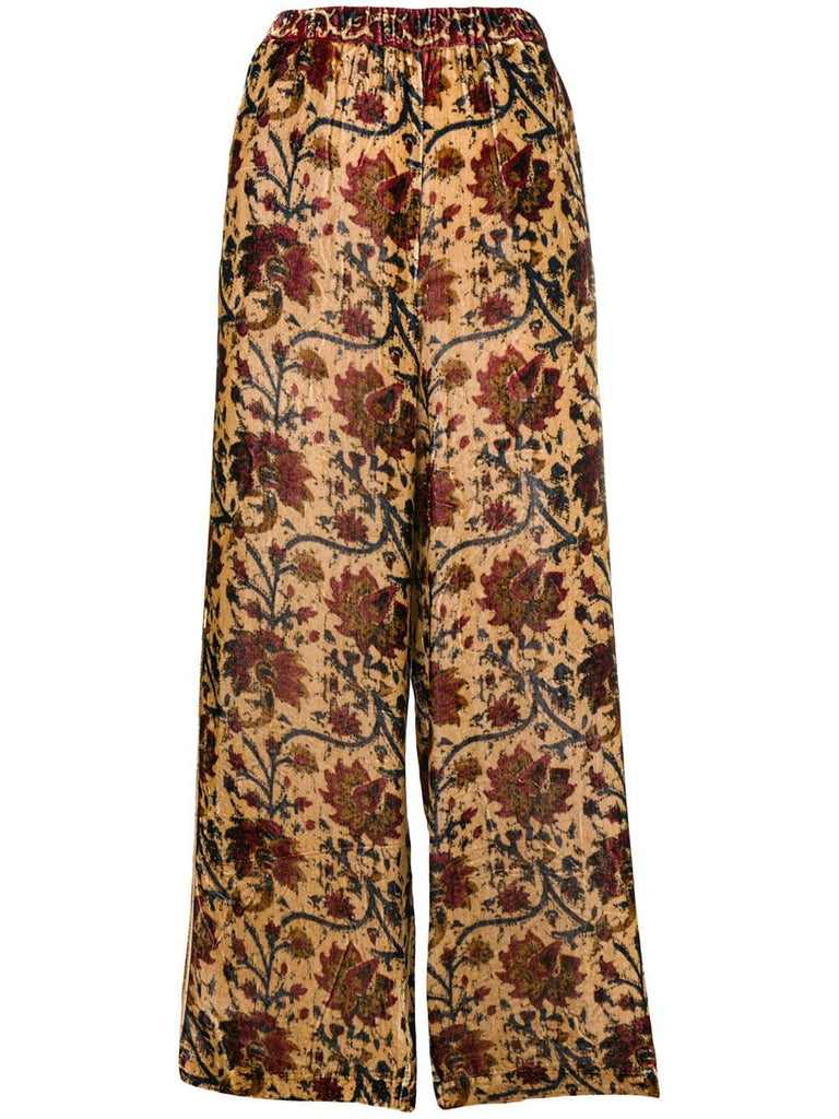 wide leg floral trousers