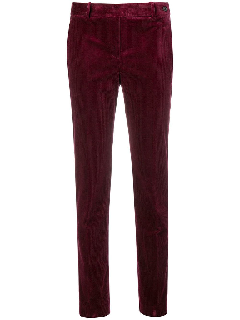 corduroy slim-fit trousers