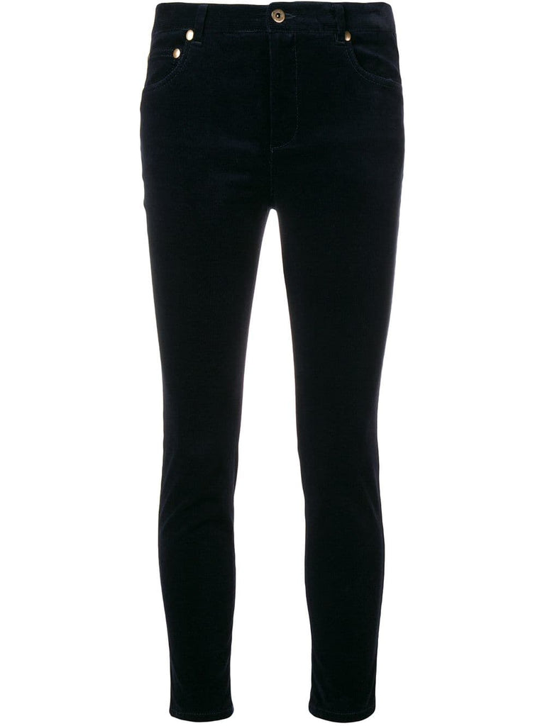 skinny cropped corduroy trousers