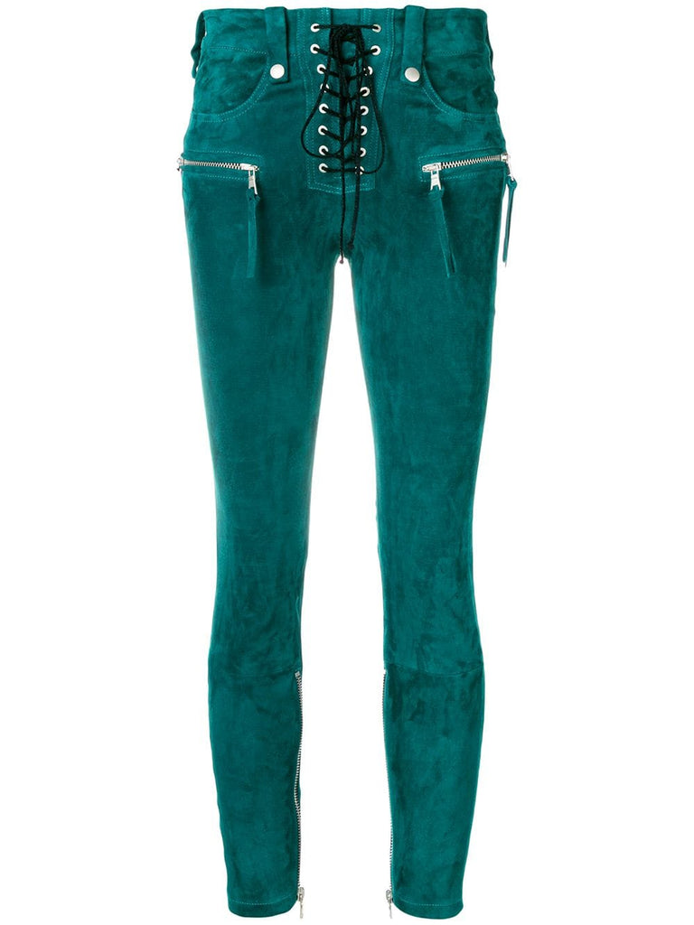 lace-up skinny trousers