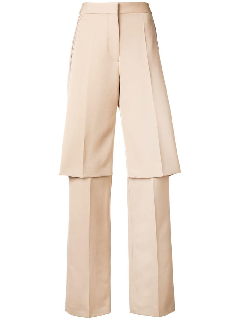 layered tailored trousers