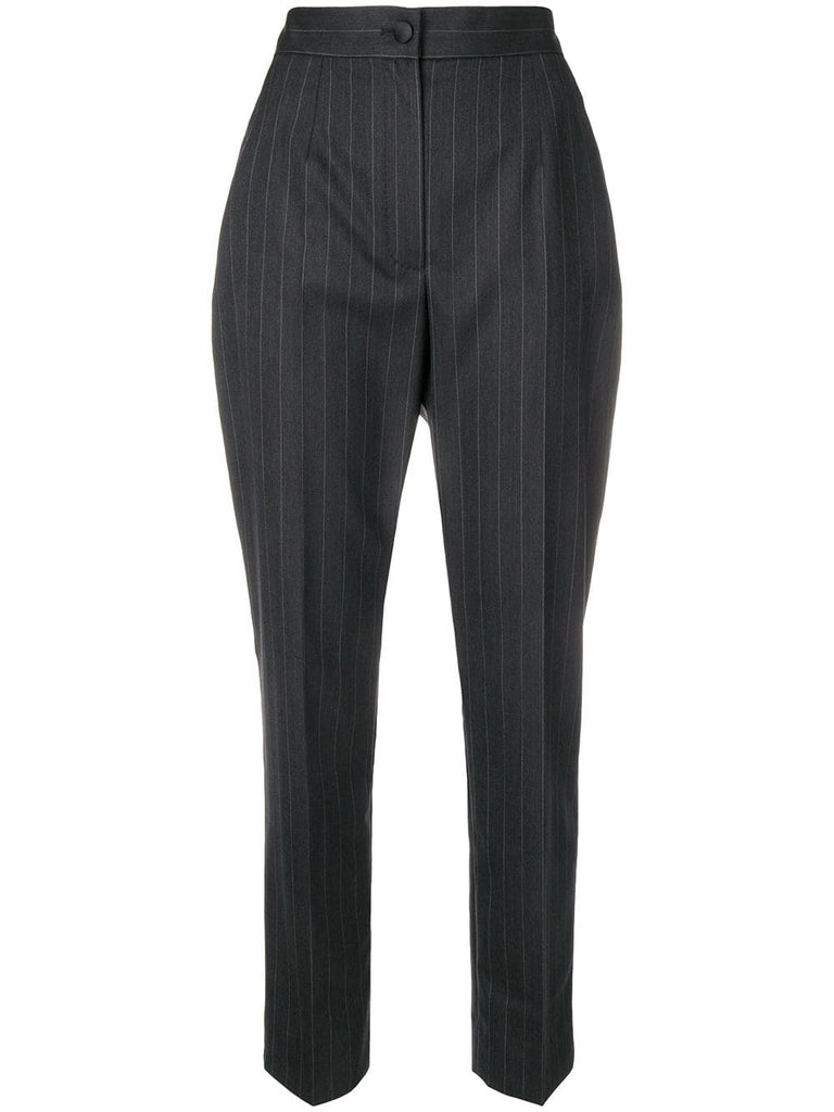 classic pinstriped trousers