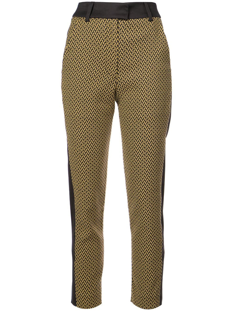 micro geometric pattern trousers