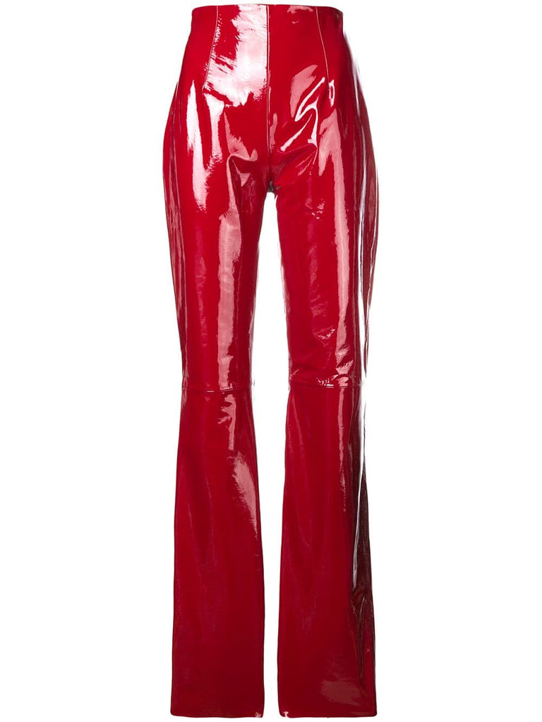 vinyl flared trousers