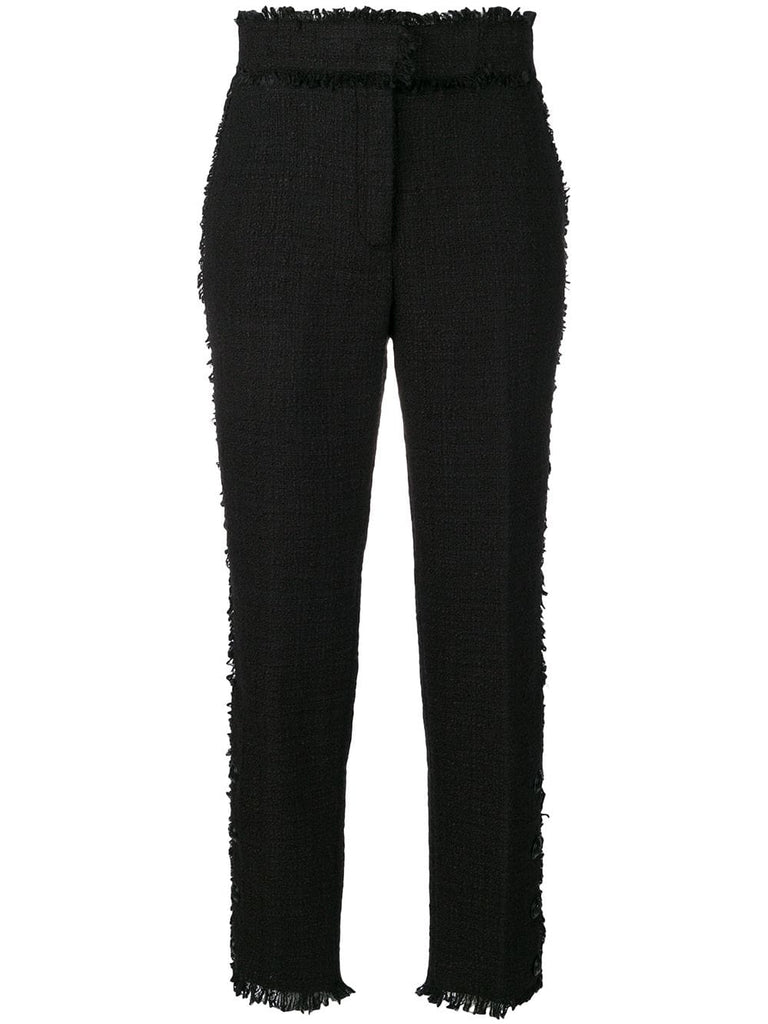 frayed tailored trousers