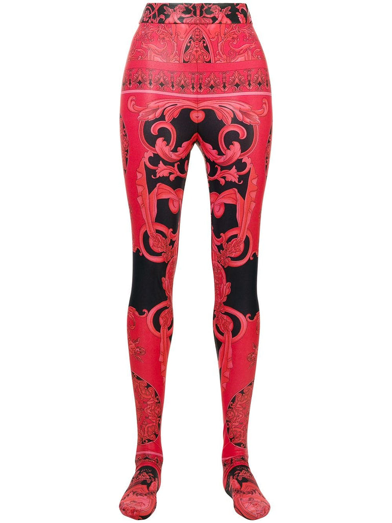 baroque print leggings