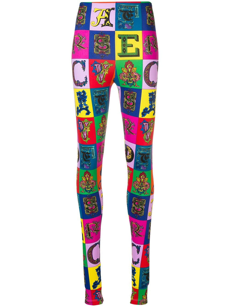 lettering mosaic leggings