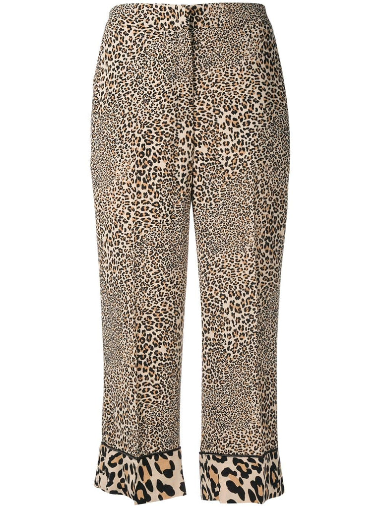 leopard cropped trousers