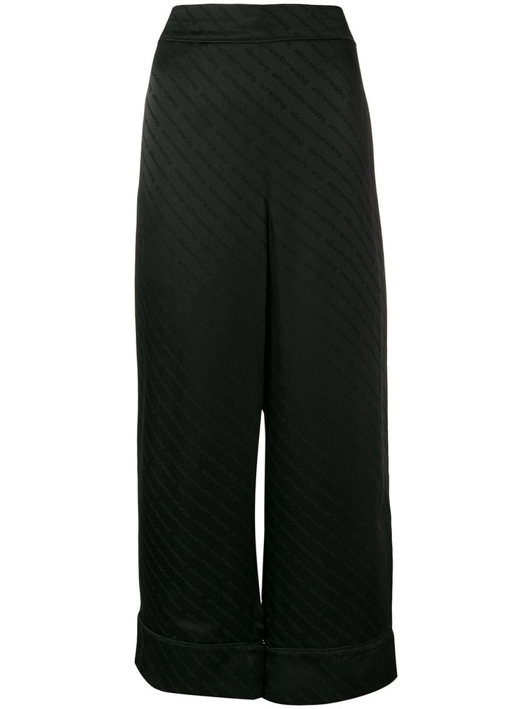 logo print palazzo pants