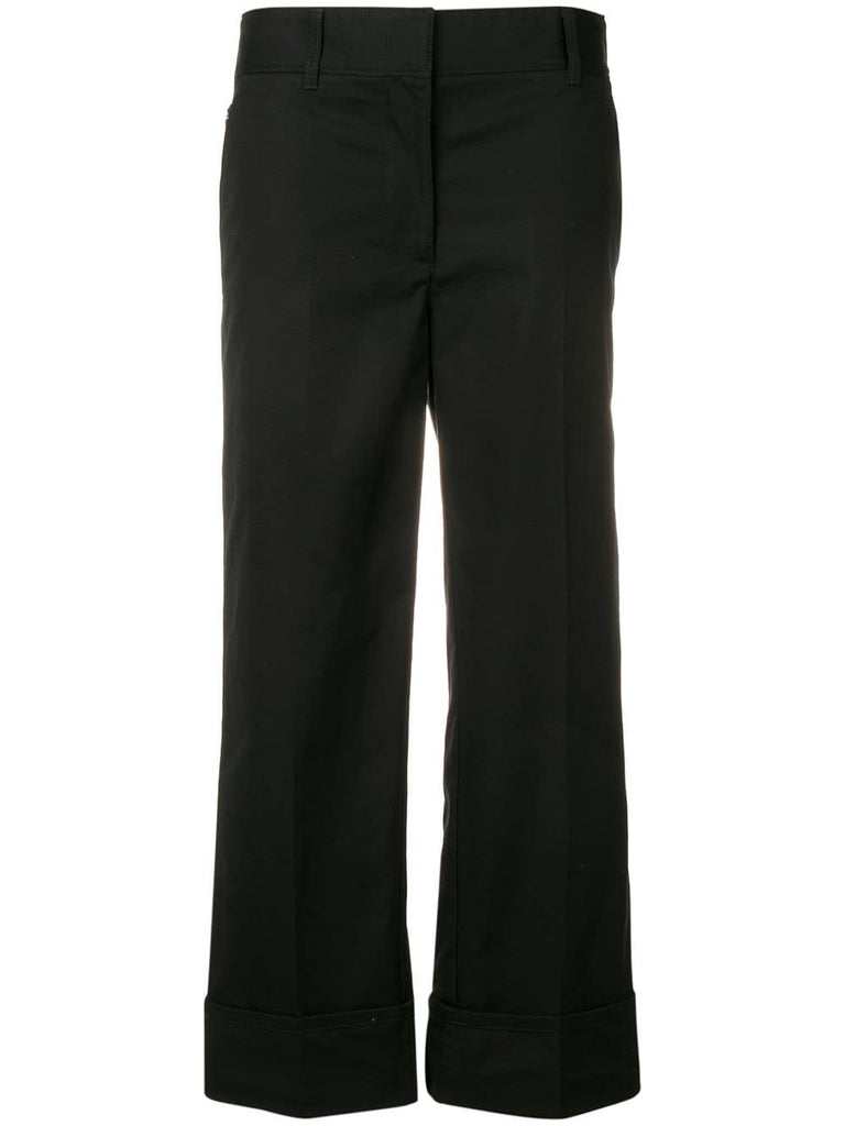 cropped poplin trousers