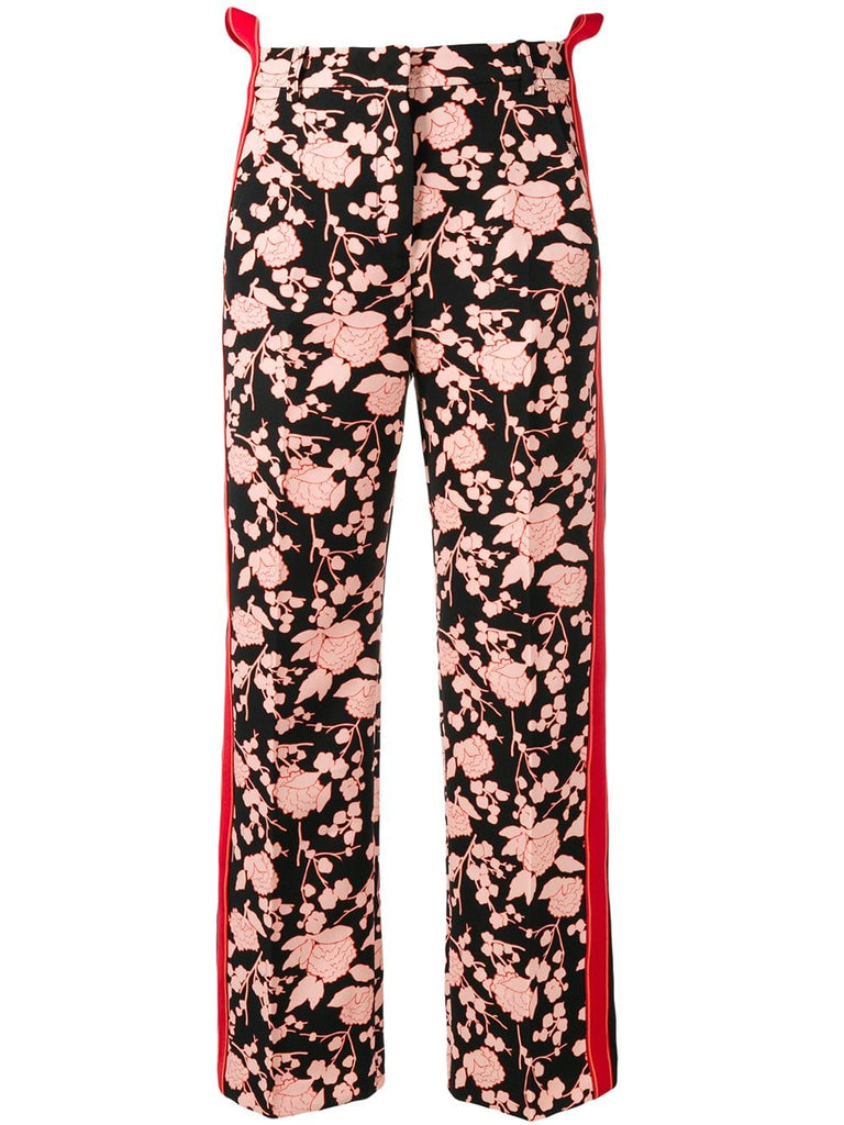 cropped floral print trousers