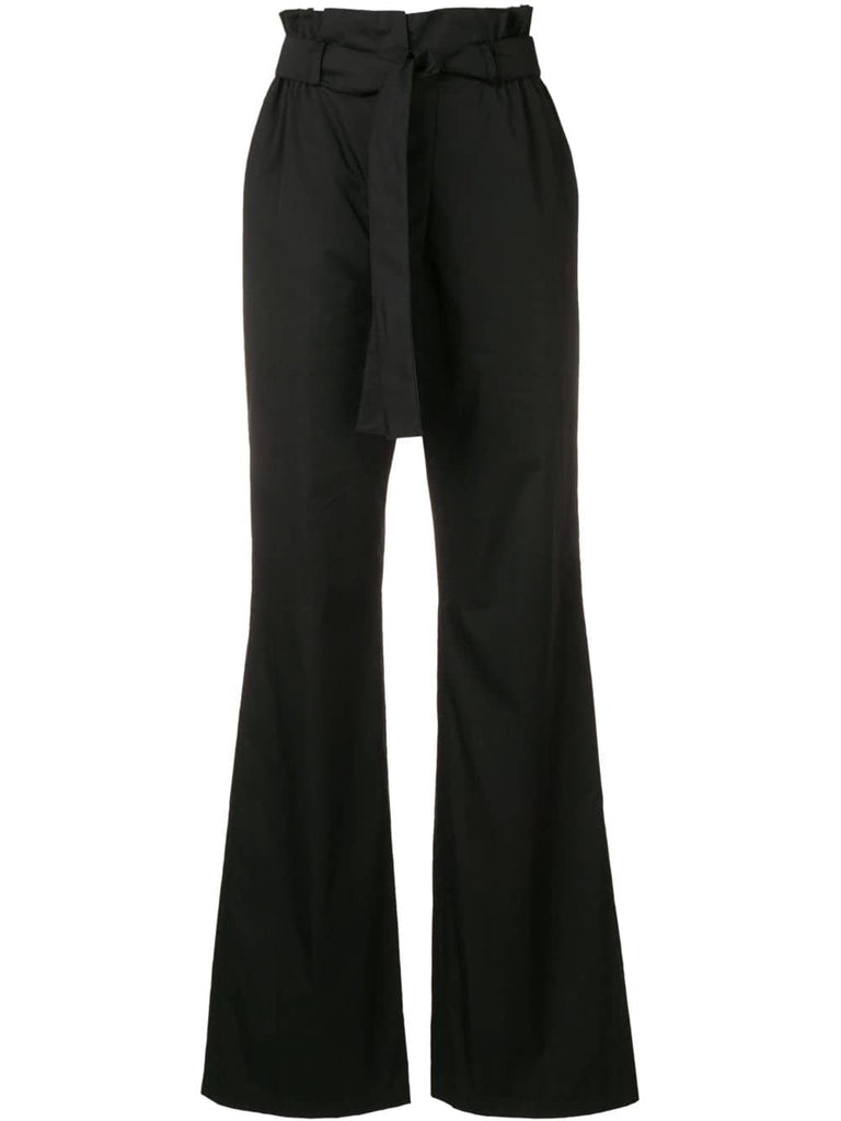 high-waist belted trousers