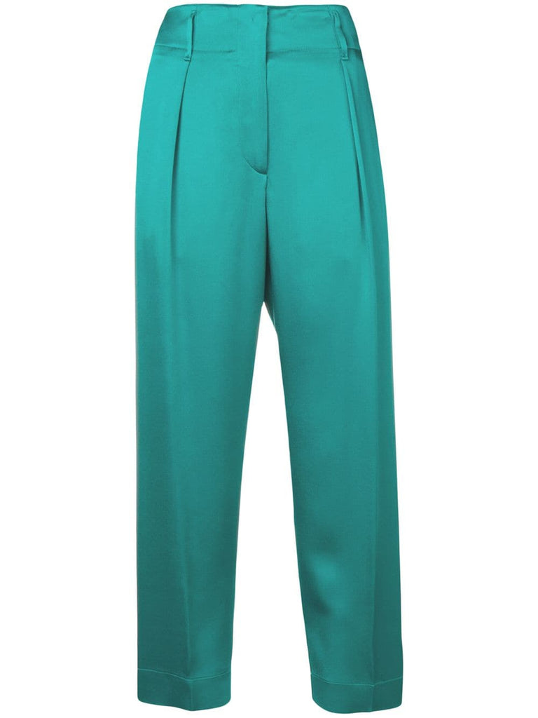 cropped straight-leg trousers