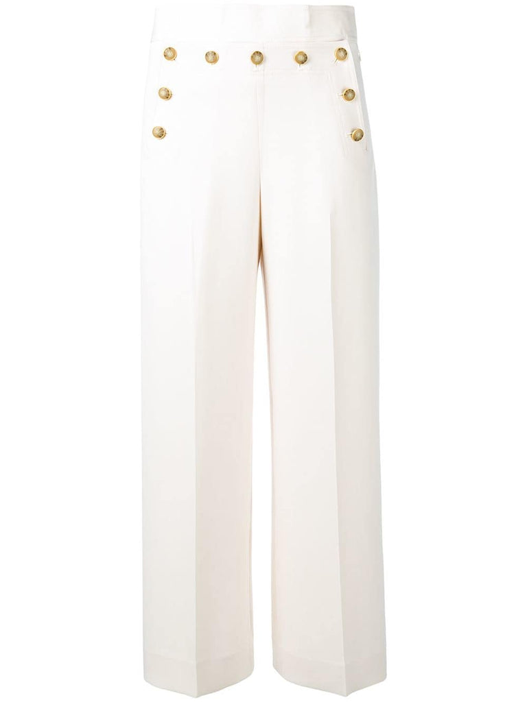 cropped lapel detail trousers