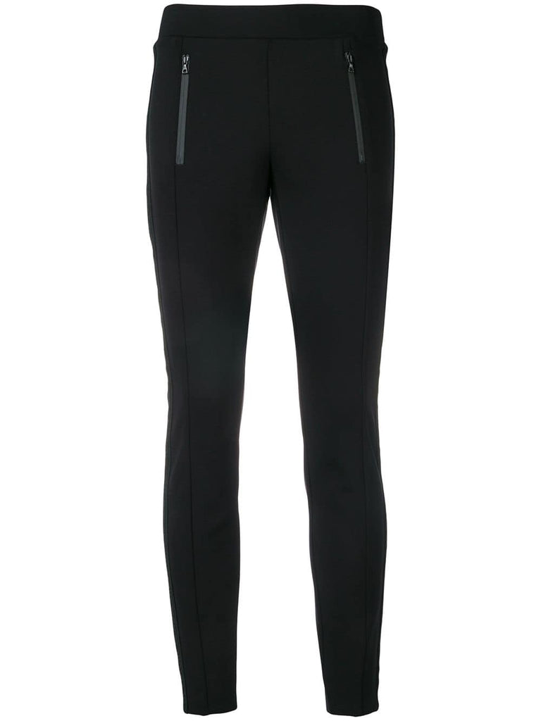 side strap slim-fit trousers