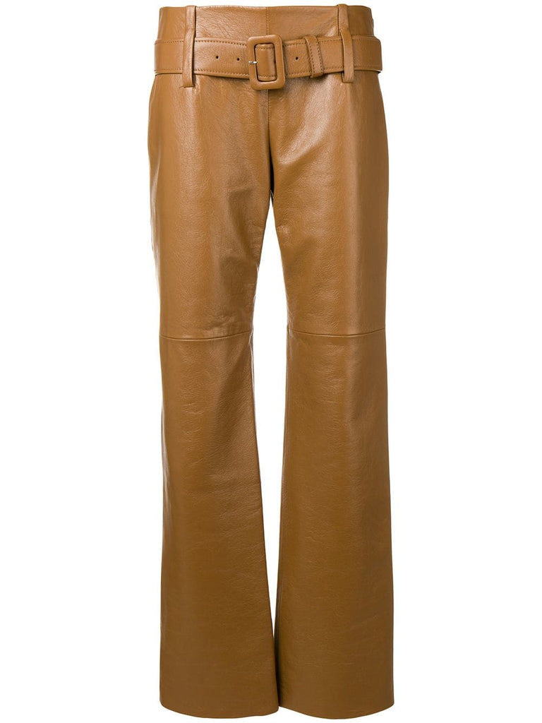 belted leather trousers