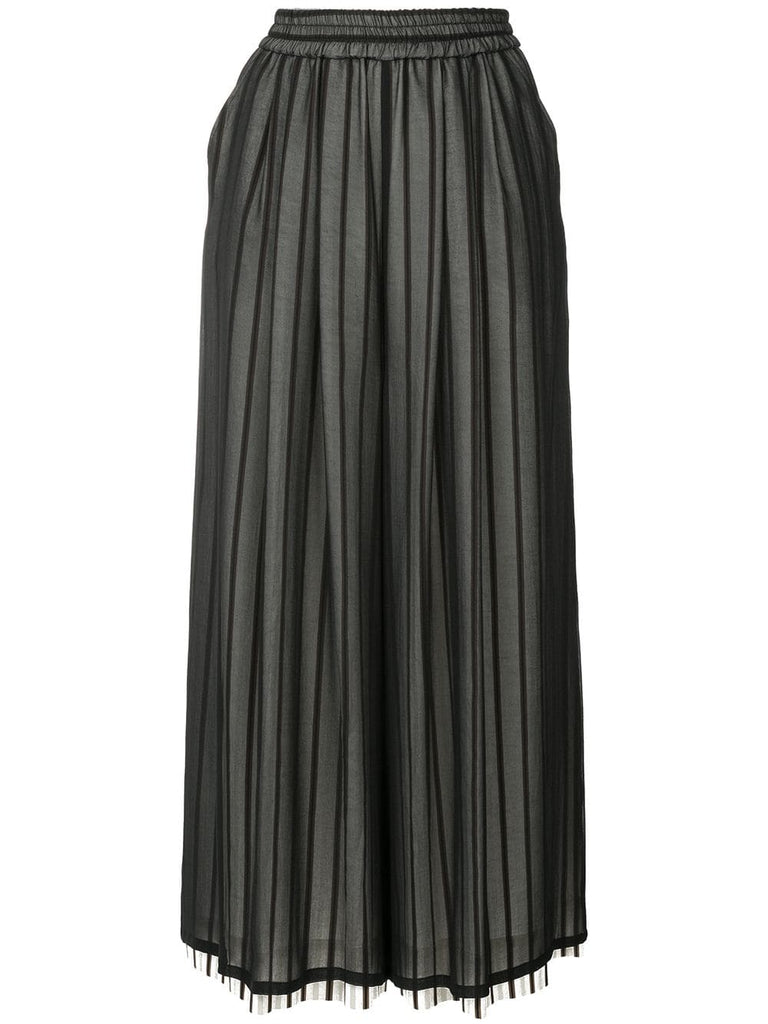 wide leg striped trousers