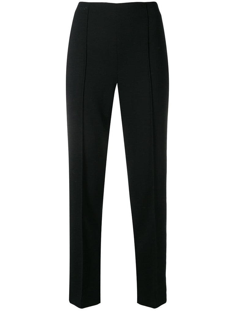 high waisted straight leg trousers