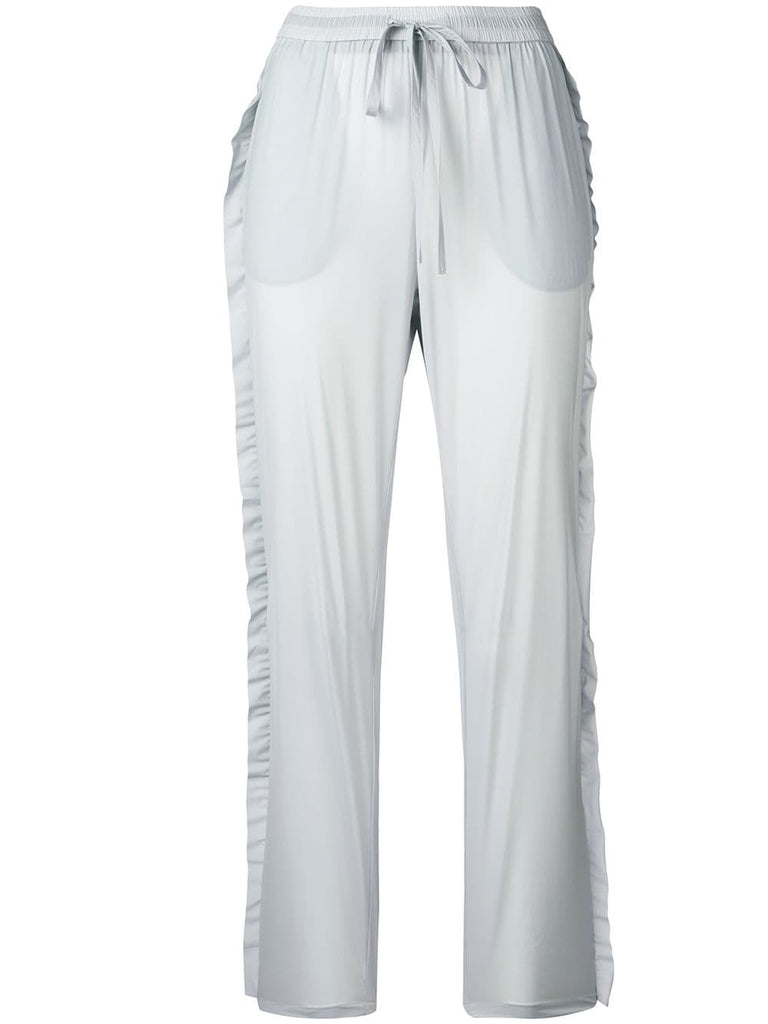 ruffle trim track pants