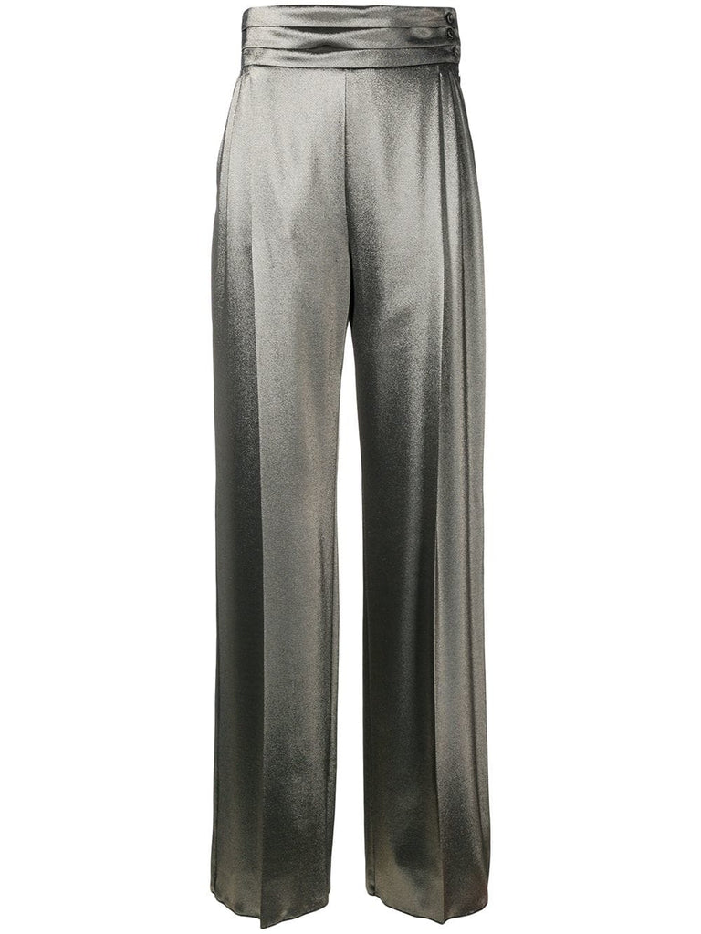 high-waist flared trousers