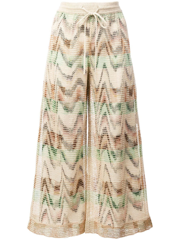 woven wide-leg trousers