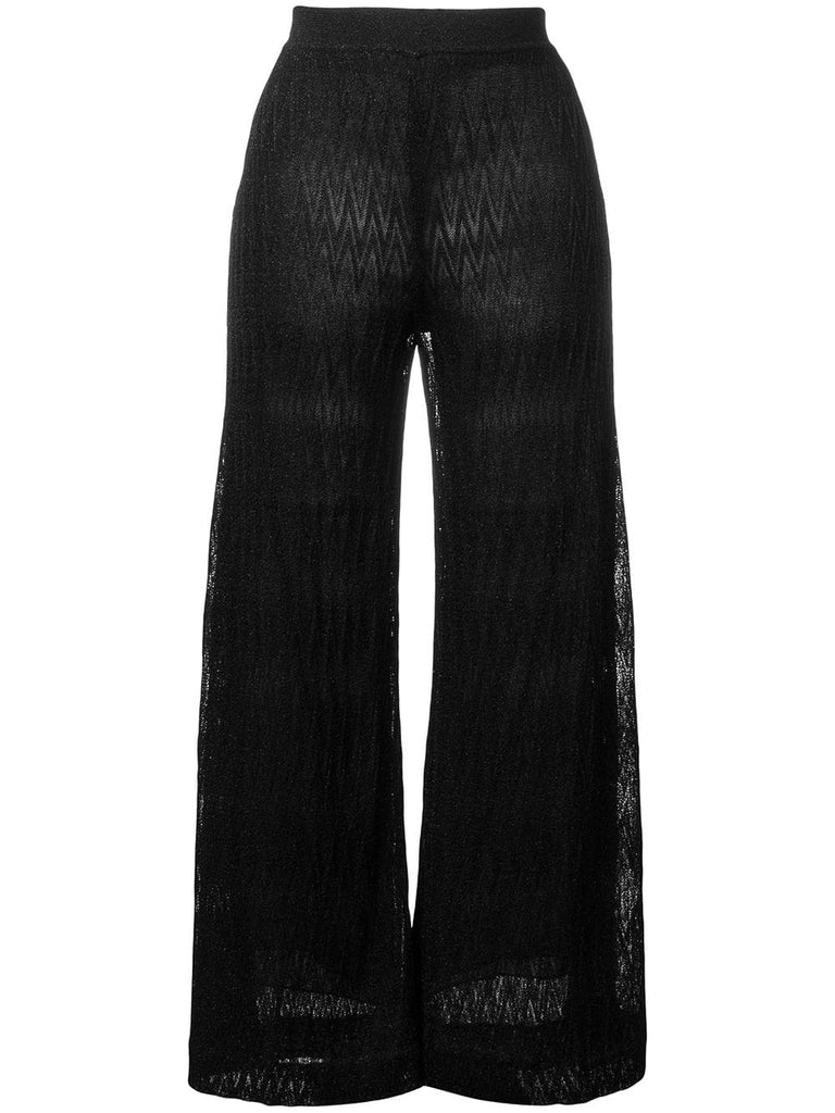 layered knitted trousers