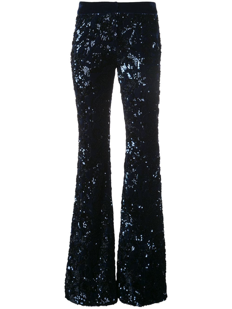 sequin embellished trousers