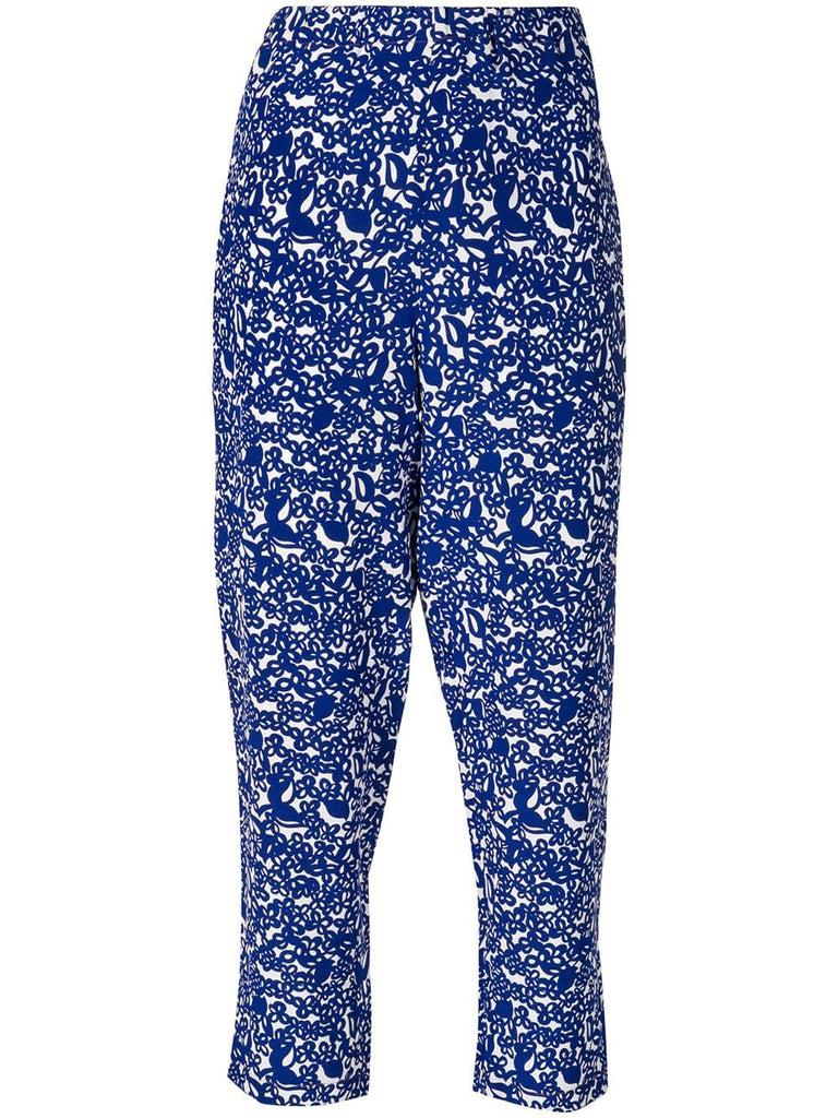 floral cropped trousers