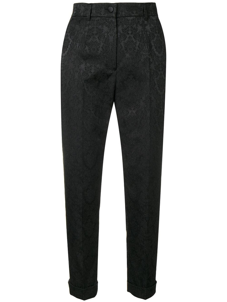 jacquard cropped trousers