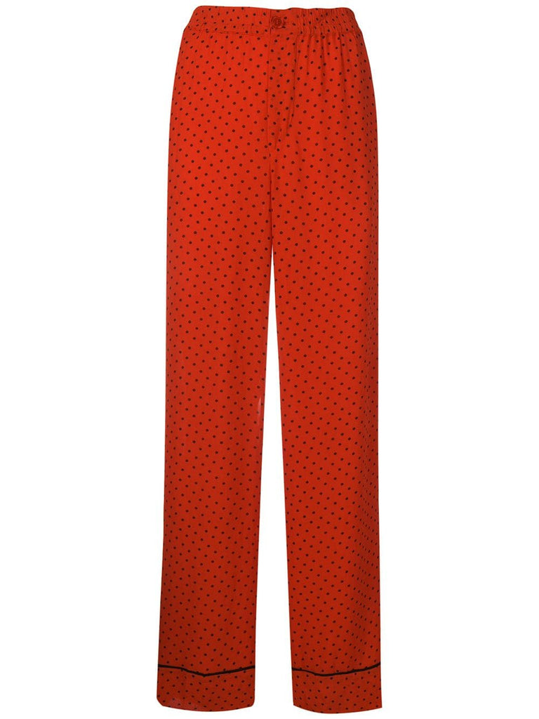 polka dot tailored trousers